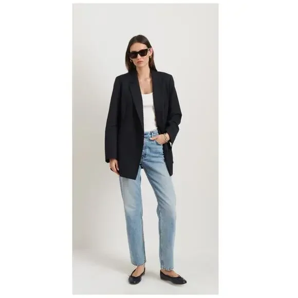 Alex Mill Soho Waisted Blazer in Linen & Cotton Size Small